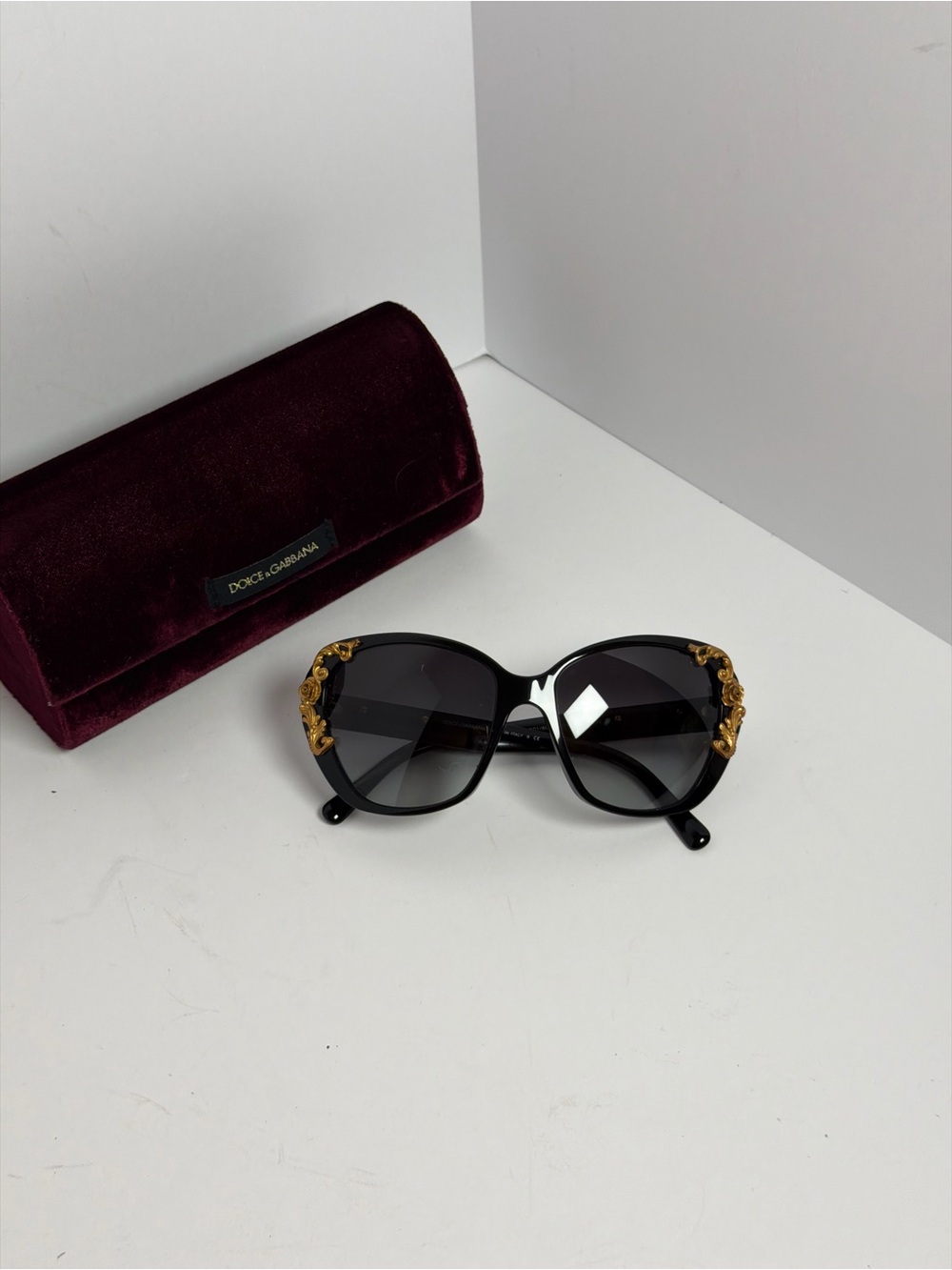 Dolce & Gabbana DG4167 Sicilian Baroque Gold Roses Black Sunglasses